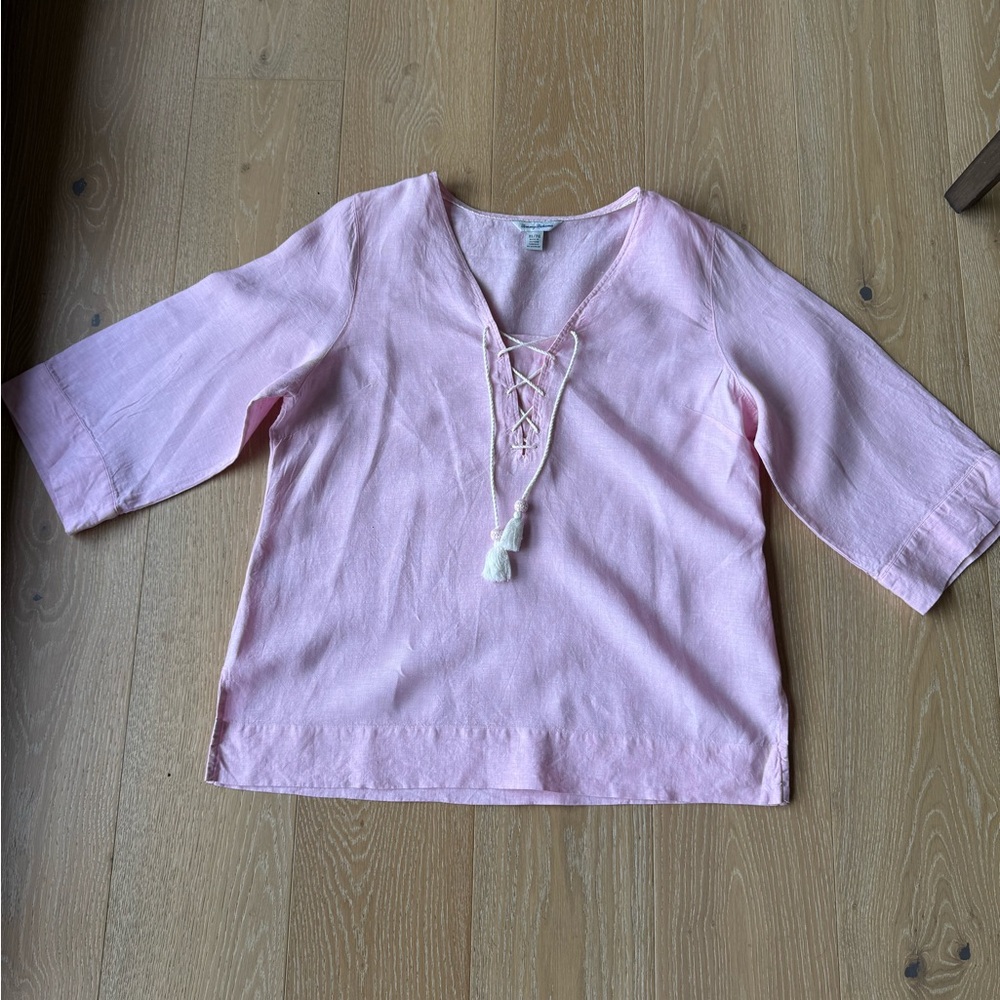 Tommy Bahama Crystalline Waters Linen Top - Picture 5 of 6